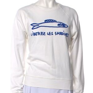 RARE Clare V x Gjusta Liberez Les Sardines Organic Cotton Sweatshirt Size M